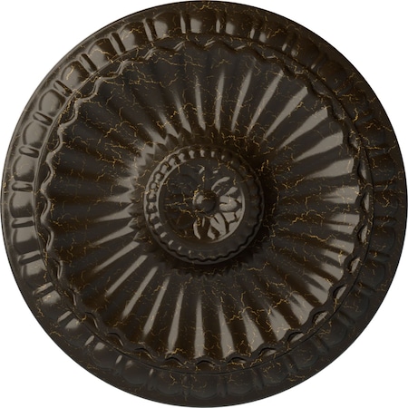 Ekena Millwork Linus Ceiling Medallion, Hand-Painted Stone Hearth Crackle, 11 1/4"OD x 1 1/8"P CM11LISHC